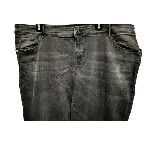 Womens Sz 22 PLUS Jeans Black Wash Boot Cut High Rise Classic 5 Pocket - Picture 4 of 7